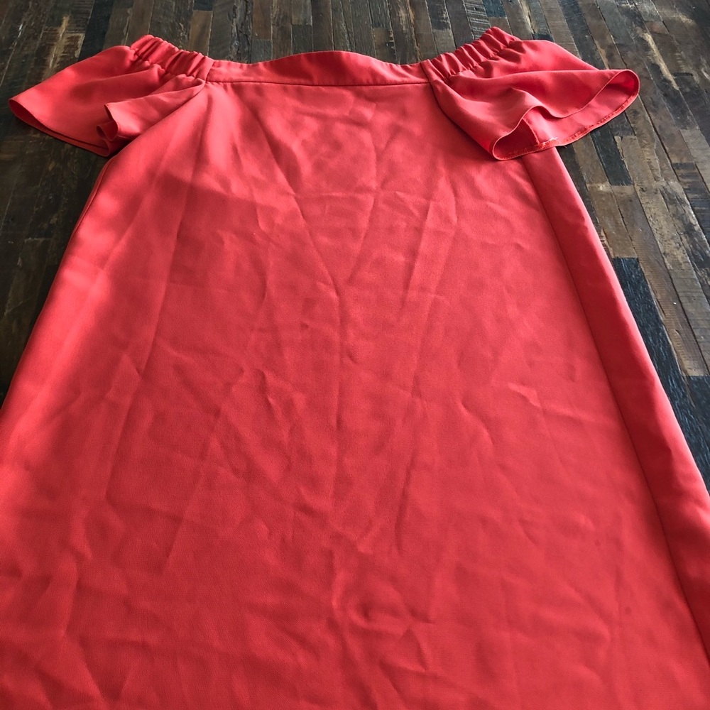 Maternity TopShop coral colored off the shoulder dress sz 4
